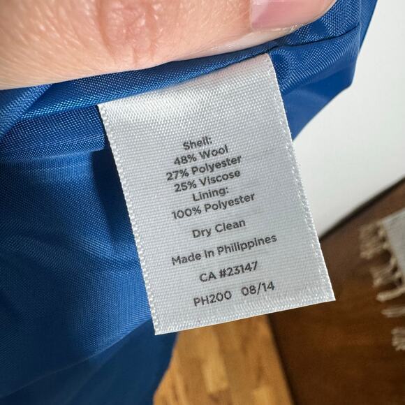 Talbots Wool Skirt Women 16 Plus Size Blue Mid Thigh Length Preppy Old Money - Picture 6 of 7